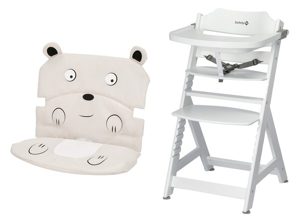Safety 1st Dětská rostoucí jídelní židlička Toto se sedákem, bílá, medvěd (800005835)