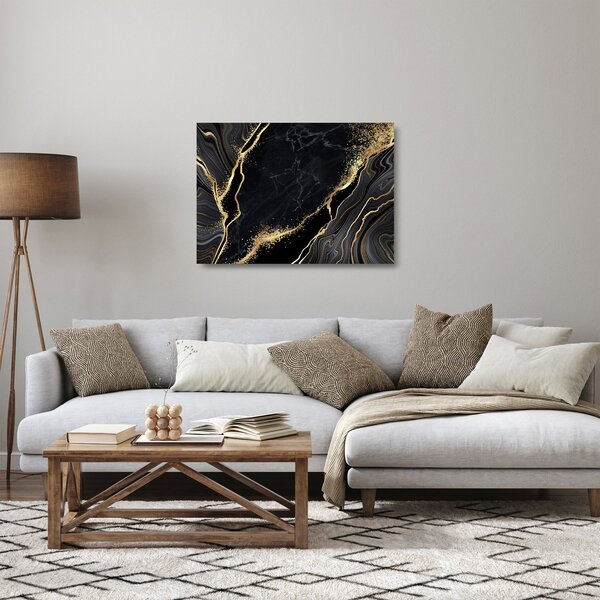 Skleněný obraz zlaté abstrakce (70x50 cm)