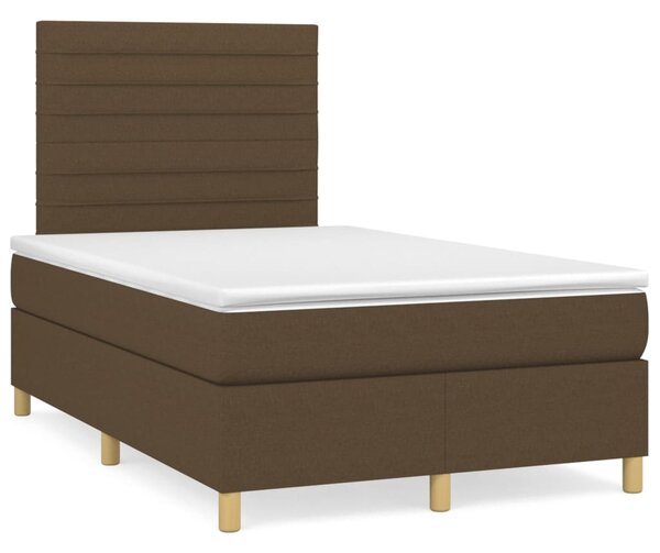 Box spring postel s matrací tmavě hnědá 120x200 cm textil 3142404