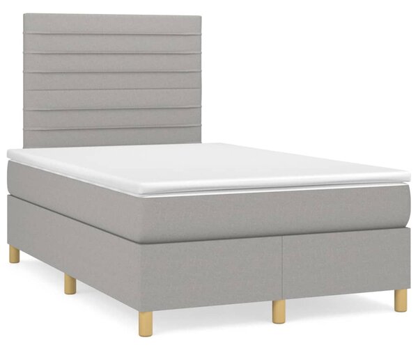Box spring postel s matrací světle šedá 120 x 200 cm textil 3142401