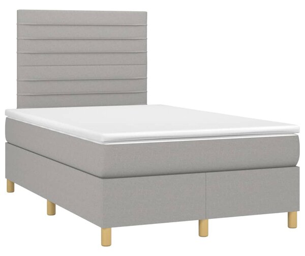 Box spring postel s matrací světle šedá 120 x 200 cm textil 3142401