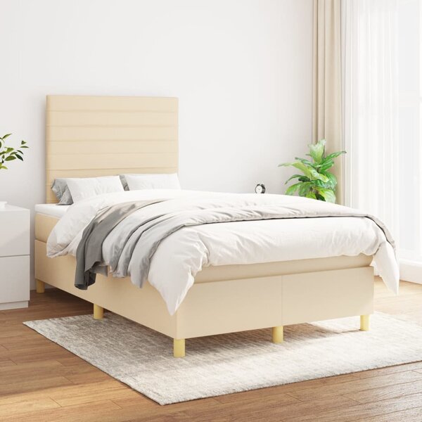 Box spring postel s matrací krémová 120x200 cm textil 3142406