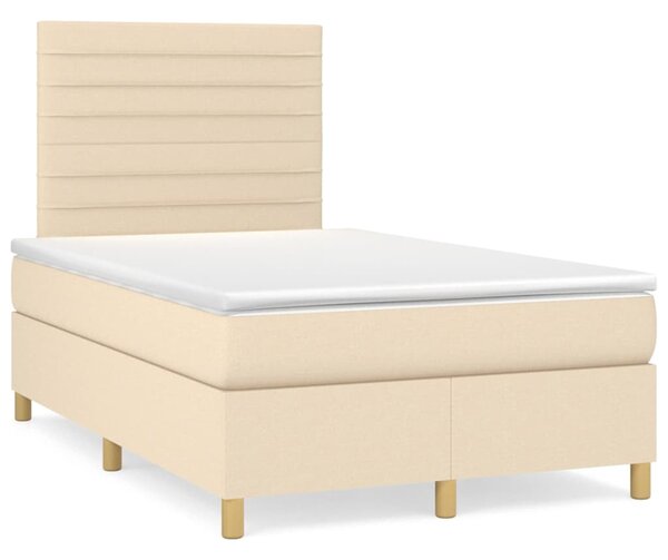 Box spring postel s matrací krémová 120x200 cm textil 3142406