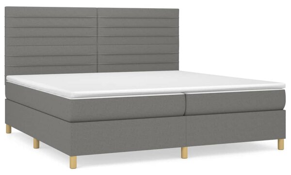 Box spring postel s matrací tmavě šedá 200x200 cm textil 3142442