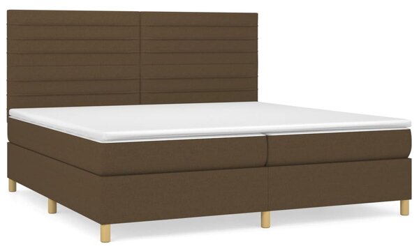 Box spring postel s matrací tmavě hnědá 200x200 cm textil 3142444