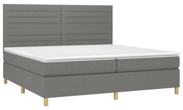 Box spring postel s matrací tmavě šedá 200x200 cm textil 3142442