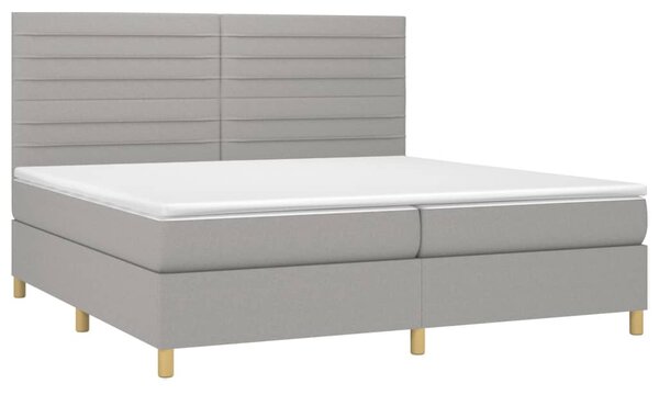 Box spring postel s matrací světle šedá 200 x 200 cm textil 3142441