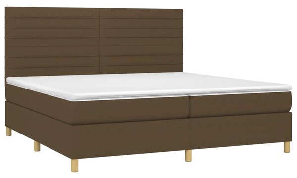 Box spring postel s matrací tmavě hnědá 200x200 cm textil 3142444