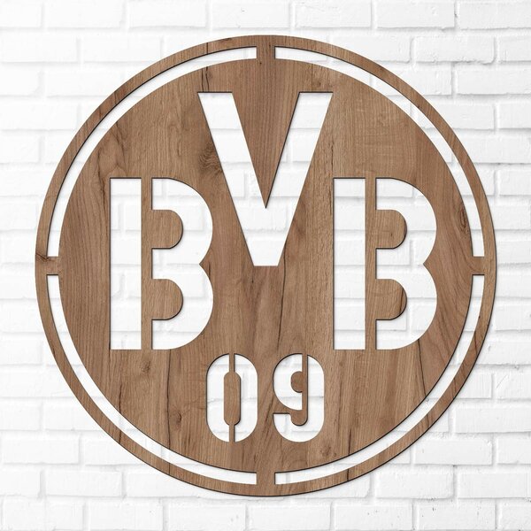 DUBLEZ | Dřevěné logo fotbalového klubu - BVB | Obraz
