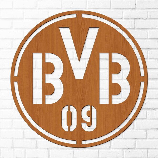 DUBLEZ | Dřevěné logo fotbalového klubu - BVB | Obraz