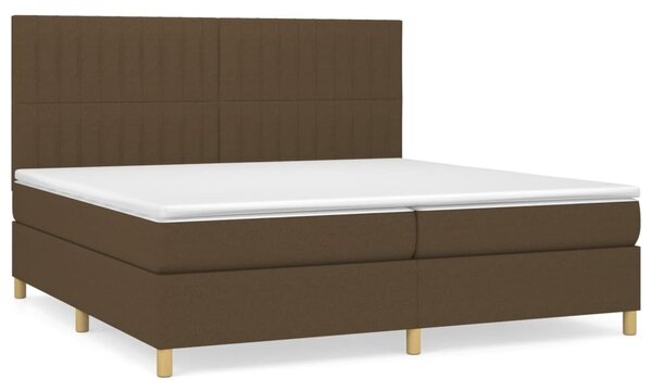 Box spring postel s matrací tmavě hnědá 200x200 cm textil 3142524