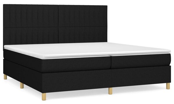 Box spring postel s matrací černá 200x200 cm textil 3142523