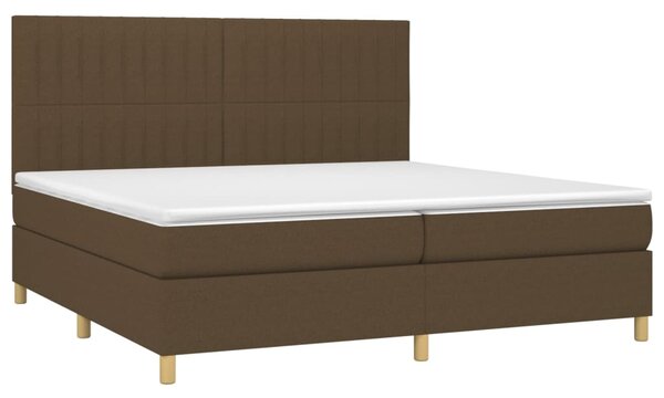 Box spring postel s matrací tmavě hnědá 200x200 cm textil 3142524