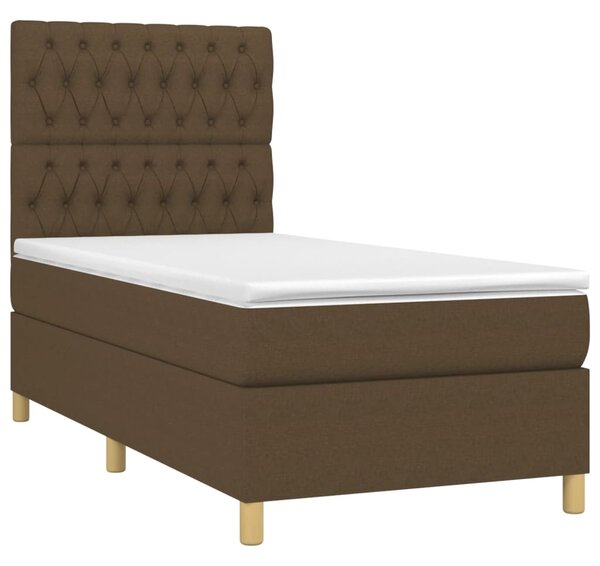 Box spring postel s matrací tmavě hnědá 90x190 cm textil 3142540