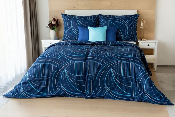 Povlečení Ezio Blue Bavlna deluxe 1x 140/200, 1x 70/90