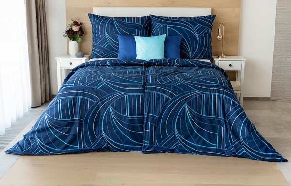 Povlečení Ezio Blue Bavlna deluxe 1x 140/200, 1x 70/90