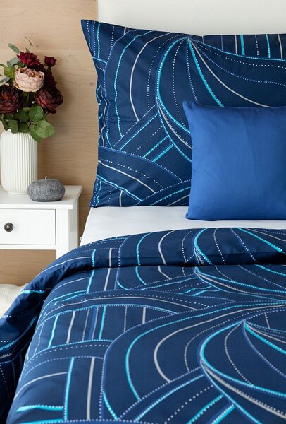 Povlečení Ezio Blue Bavlna deluxe 1x 140/200, 1x 70/90