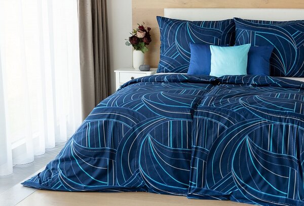 Povlečení Ezio Blue Bavlna deluxe 1x 140/200, 1x 70/90