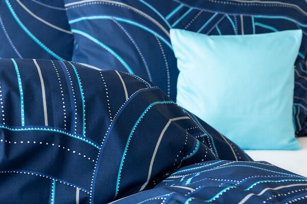 Povlečení Ezio Blue Bavlna deluxe 1x 140/200, 1x 70/90