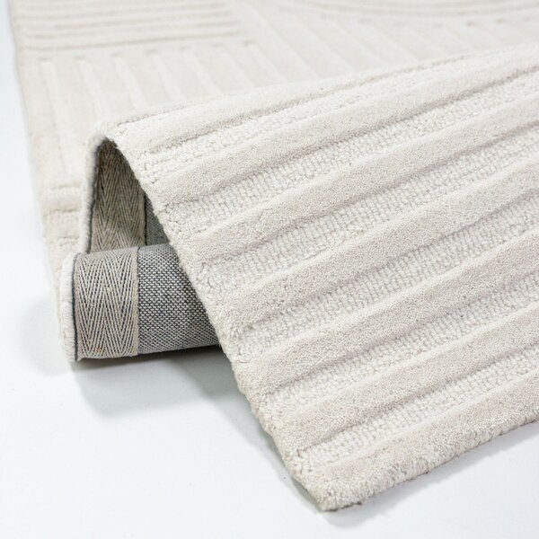 Slonovinový ručně tkaný vlněný běhoun 60x230 cm Zen Garden – Flair Rugs