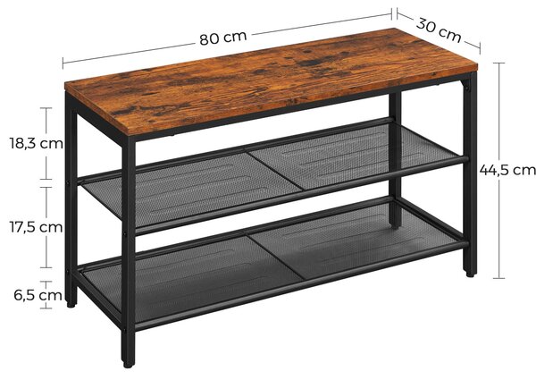 REGÁL NA BOTY, hnědá, černá, 80/44,5/30 cm Boxxx - Online Only šatny & botníky, Online Only