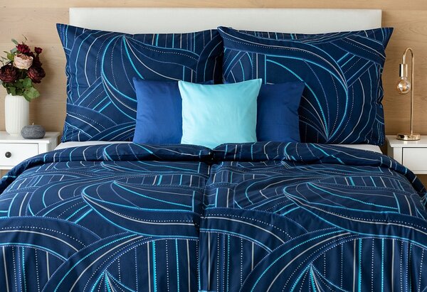 Povlečení Ezio Blue Bavlna deluxe 1x 140/200, 1x 70/90