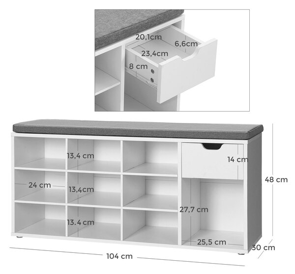 ŠATNÍ LAVICE, 104/48/30 cm Boxxx - Šatní skříně, Online Only