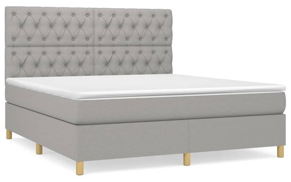 Box spring postel s matrací světle šedá 160 x 200 cm textil 3142585