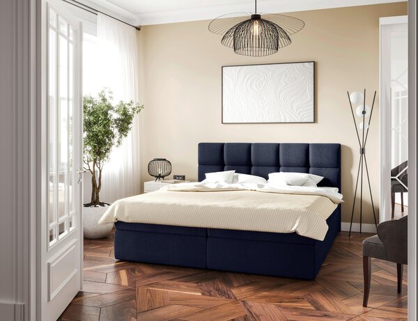 AMERICKÁ POSTEL, 200/220 cm, tmavě modrá MID.YOU - Postele s úložným prostorem, Online Only