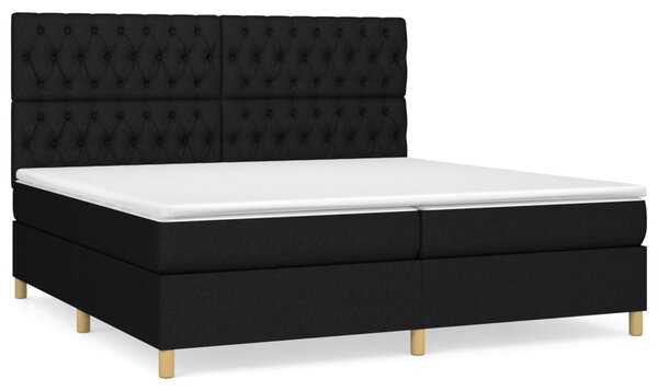 Box spring postel s matrací černá 200x200 cm textil 3142603