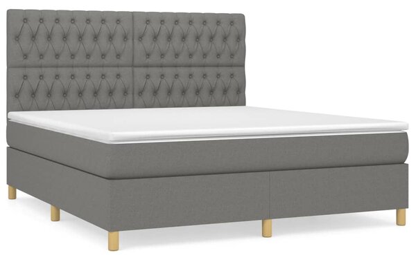 Box spring postel s matrací tmavě šedá 180x200 cm textil 3142594
