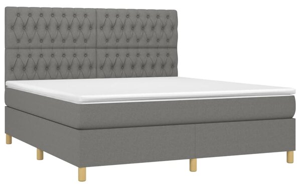 Box spring postel s matrací tmavě šedá 180x200 cm textil 3142594