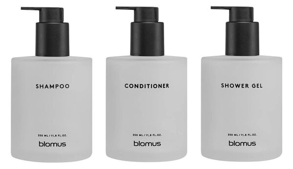 Bílé nástěnné skleněné dávkovače mýdla v sadě 3 ks 350 ml Kirei – Blomus