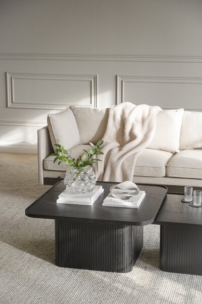 Rowico Home, Dubový konferenční stolek SULLIVAN 80 cm | Černý 120102