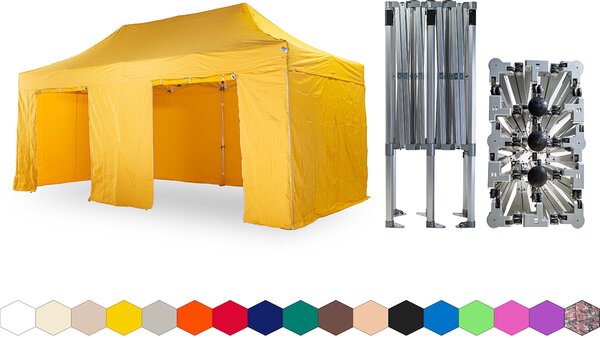 Nůžkový párty stan 4x6 m /5 noh TENTino BIG HEXAGON EXTREME Barva opláštění (Zvolte variantu): 1A - BÍLÁ