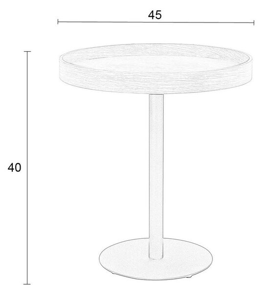 Kulatý odkládací stolek s deskou v dubovém dekoru ø 40 cm Yuri S – White Label