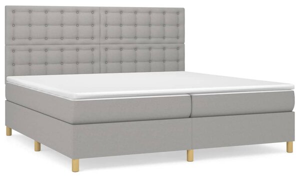 Box spring postel s matrací světle šedá 200 x 200 cm textil 3142681