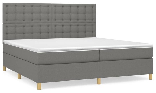 Box spring postel s matrací tmavě šedá 200x200 cm textil 3142682