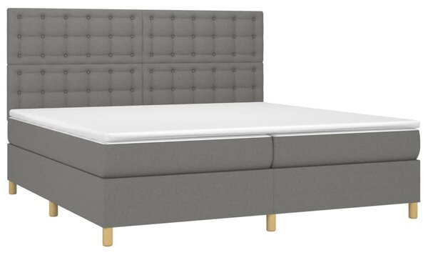 Box spring postel s matrací tmavě šedá 200x200 cm textil 3142682