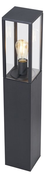 Moderní venkovní stojací lampa černá 80 cm se zásuvkou IP44 - Charlois