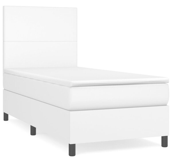 Box spring postel s matrací bílá 80 x 200 cm umělá kůže 3142690