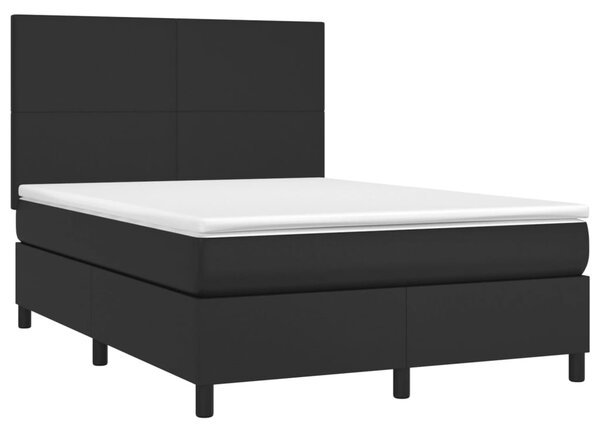 Box spring postel s matrací černá 140 x 190 cm umělá kůže 3142719