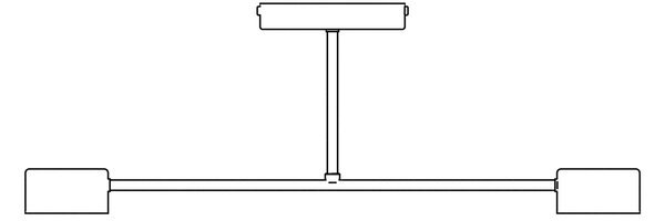 Stropní svítidlo HALO 2 – černé, 2× GX53, šířka 60 cm