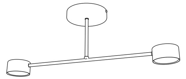 Stropní svítidlo HALO 2 – černé, 2× GX53, šířka 60 cm