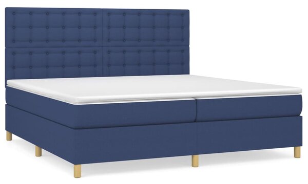 Box spring postel s matrací modrá 200x200 cm textil 3142687