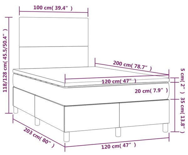 Box spring postel s matrací černá 120 x 200 cm umělá kůže 3142713