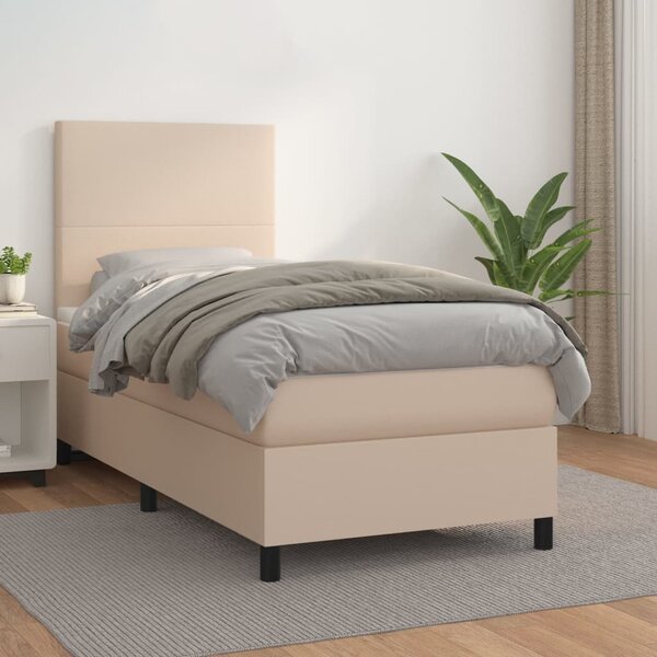 Box spring postel s matrací cappuccino 90x190 cm umělá kůže 3142700