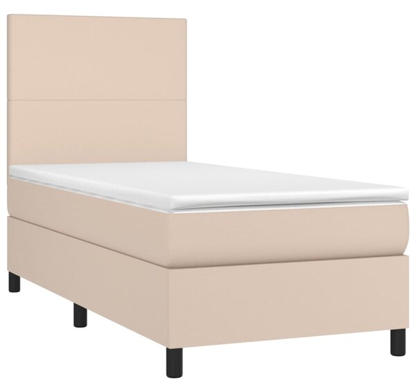 Box spring postel s matrací cappuccino 90x190 cm umělá kůže 3142700