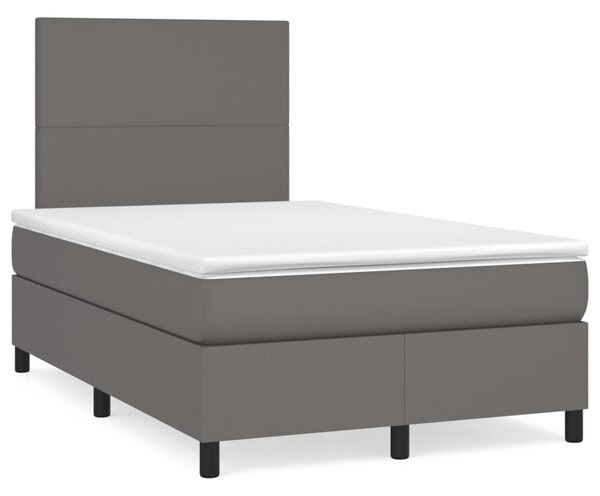 Box spring postel s matrací šedá 120x200 cm umělá kůže 3142717