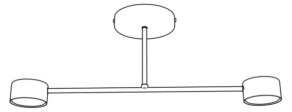 Stropní svítidlo HALO 2 – černé, 2× GX53, šířka 60 cm